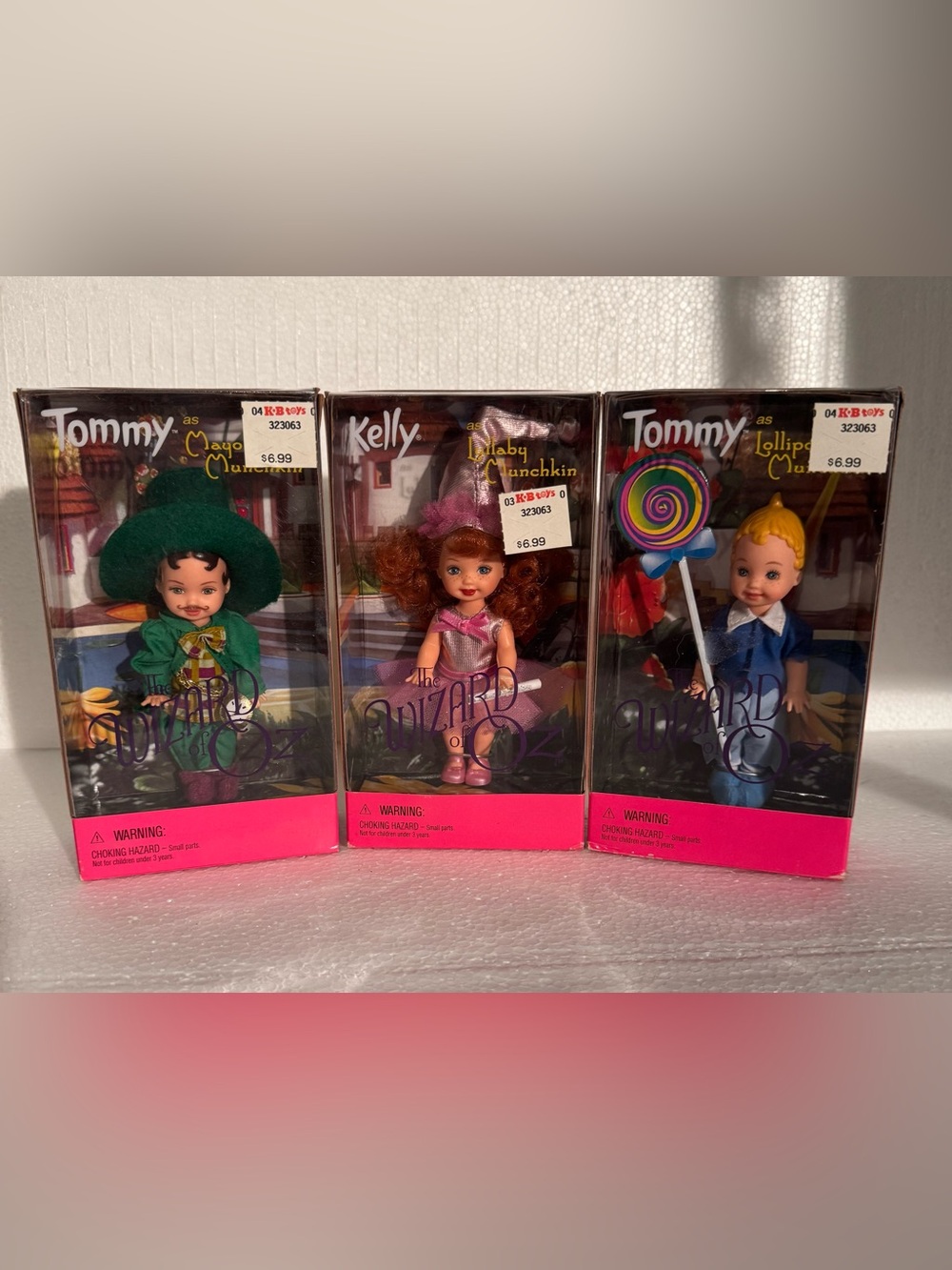 Mattel Wizard of Oz Munchkin Doll Trio - Green, Pink & Blue Outfits